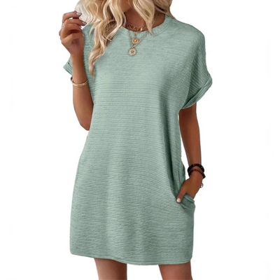 Addison™ – Casual Minimalist Round Neck Summer Dress