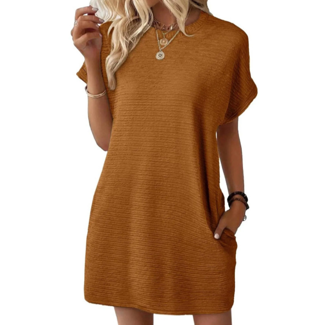 Addison™ – Casual Minimalist Round Neck Summer Dress
