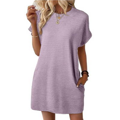 Addison™ – Casual Minimalist Round Neck Summer Dress