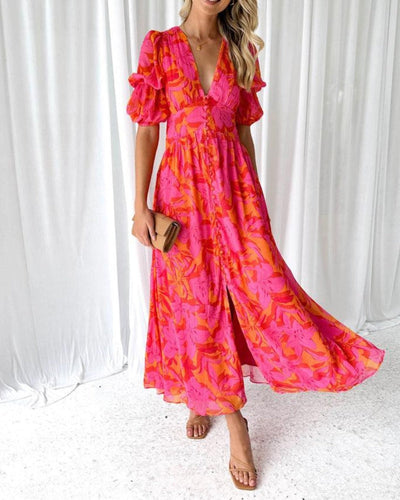 Jade – Elegant Flowing Printed Dress