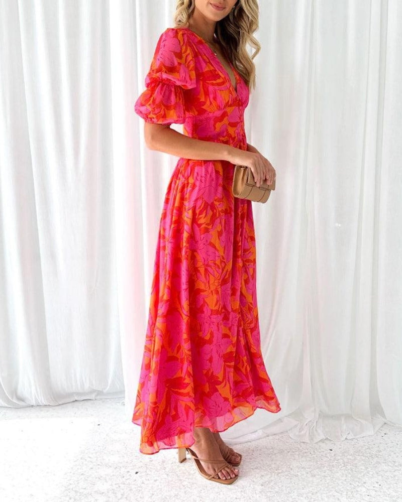 Jade – Elegant Flowing Printed Dress