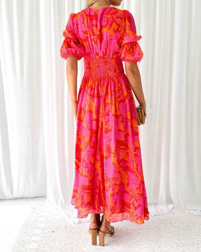 Jade – Elegant Flowing Printed Dress