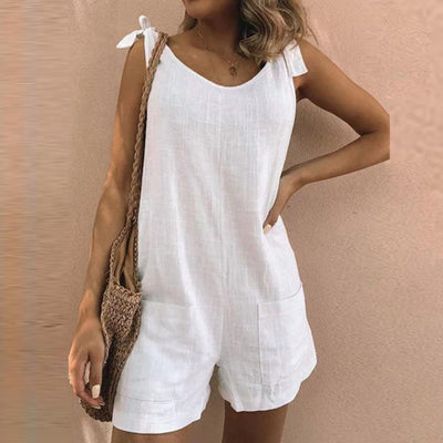Una – Bow Strap Jumpsuit with Pockets