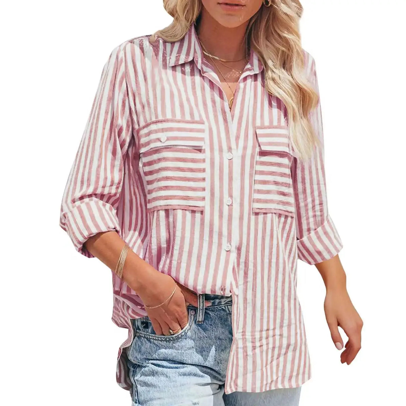 Lena Striped Button Vest