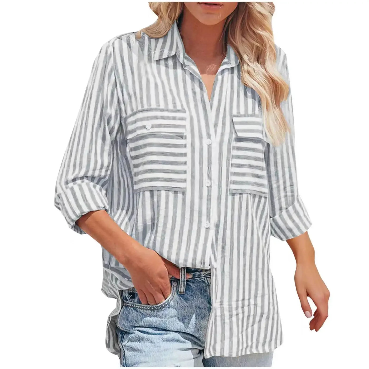 Lena Striped Button Vest