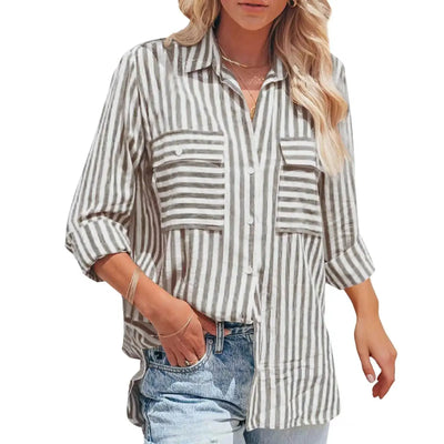 Lena Striped Button Vest