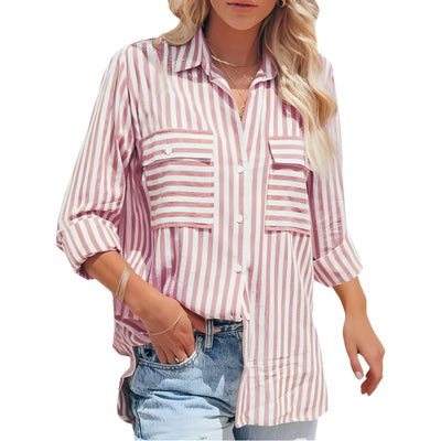 Lena Striped Button Vest