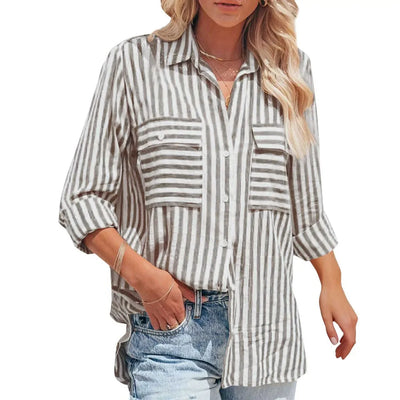 Lena Striped Button Vest